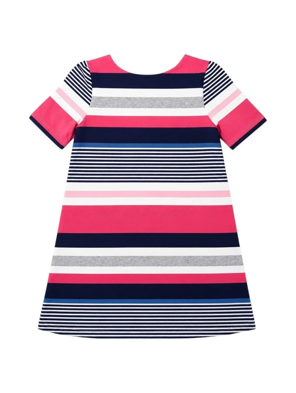 Gymboree Kids A Line Dress Nautical Stripes Pink Blue Gray Short Girls Size 6
